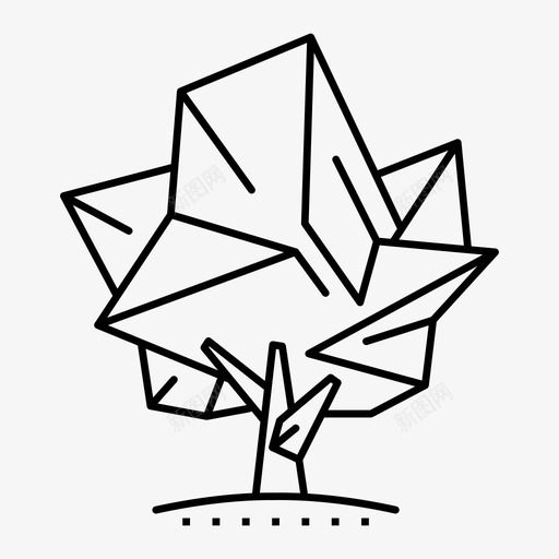 多边形树抽象生态学图标svg_新图网 https://ixintu.com 低多边形风格 园艺 多边形树 抽象 环境 生态学