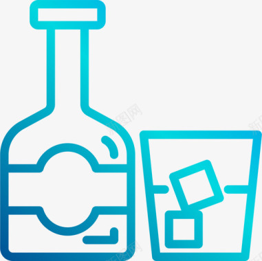 威士忌食品和饮料6线性梯度图标图标