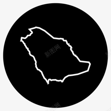 沙特阿拉伯地图中东里亚德图标图标