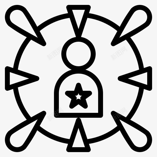 目标业务沟通图标svg_新图网 https://ixintu.com 业务 办公室 在线 大纲 沟通 目标 营销