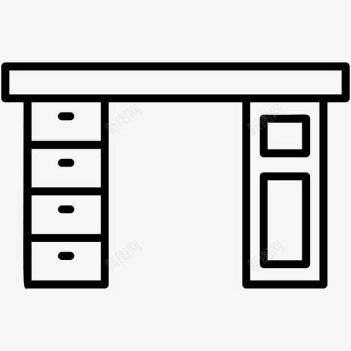 桌子柜台家具图标svg_新图网 https://ixintu.com 办公桌 室内设计线图标集 家具 柜台 桌子