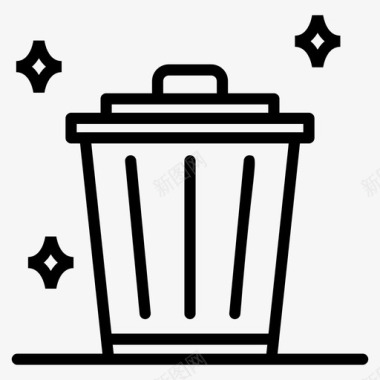 清洁垃圾桶垃圾桶回收站图标图标