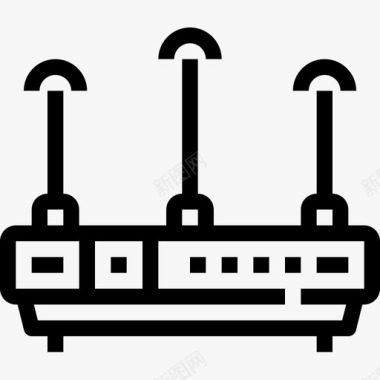 路由器业务要素线性图标图标