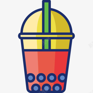 冰茶食品饮料7线性颜色图标图标
