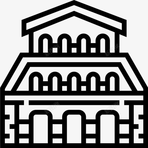 比萨大教堂地标12直线形图标svg_新图网 https://ixintu.com 地标12 比萨大教堂 直线形