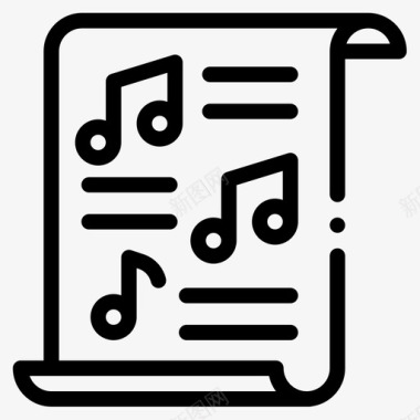 文件和文件夹音乐商店26线性图标图标