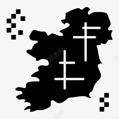 爱尔兰位置地图图标图标