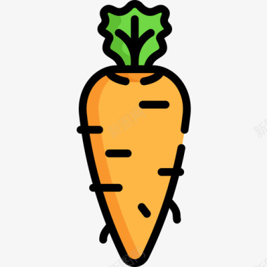 胡萝卜营养5原色图标图标
