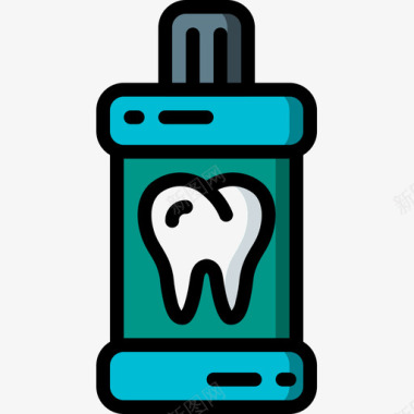 漱口水牙科8线性颜色图标图标