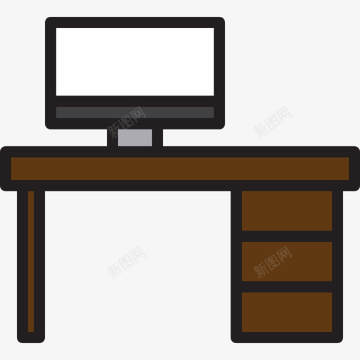 桌面家具33线性颜色图标svg_新图网 https://ixintu.com 家具 桌面 线性 颜色