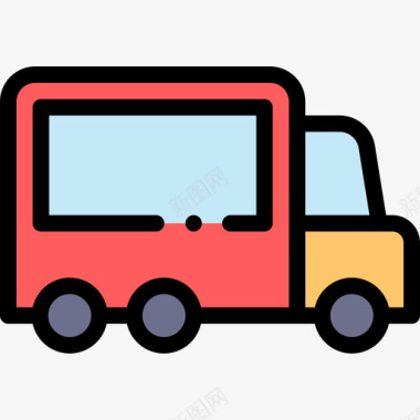 货车公共交通20线性颜色图标图标