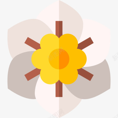 栀子花和植物3扁平图标图标
