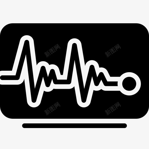 脉搏线心脏病学心率图标svg_新图网 https://ixintu.com 心律 心率 心脏病学 监护 脉搏线