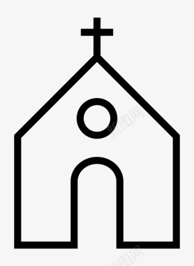 教堂建筑基督教图标图标