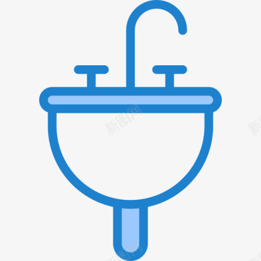 水槽水管工工具10蓝色图标图标