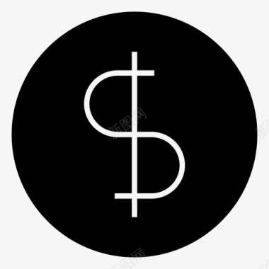 美元货币金融黑暗图标图标
