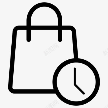 购物袋钟表电子商务图标图标