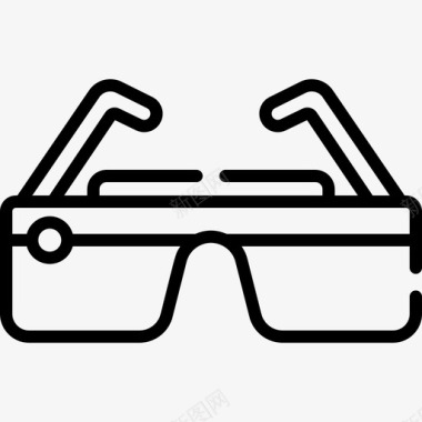 虚拟眼镜未来技术14线性图标图标