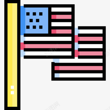 美国美国12线性颜色图标图标