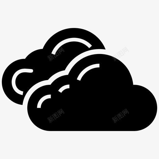 云多云天气浮云图标svg_新图网 https://ixintu.com 云 多云天气 天气字形矢量图标集 天空云 浮云