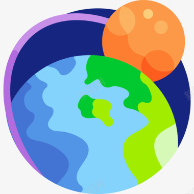 地球太空117平坦图标图标