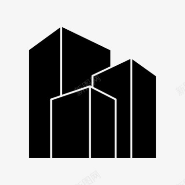 建筑建筑和城市办公室图标图标