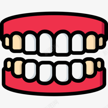 牙齿牙科学8线性颜色图标图标