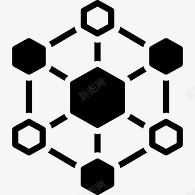 六角形互连体系结构互连性图标图标