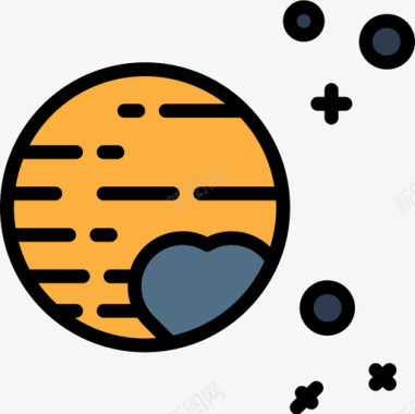 冥王星空间106线性颜色图标图标