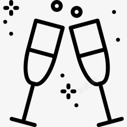 美国新年派对庆祝香槟图标高清图片