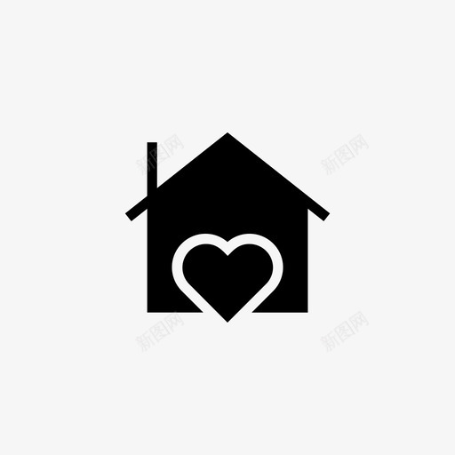 房子的心建筑爱情图标svg_新图网 https://ixintu.com 建筑 房地产 房子的心 爱情 爱情小屋