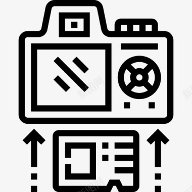 存储卡照相机和附件6线性图标图标
