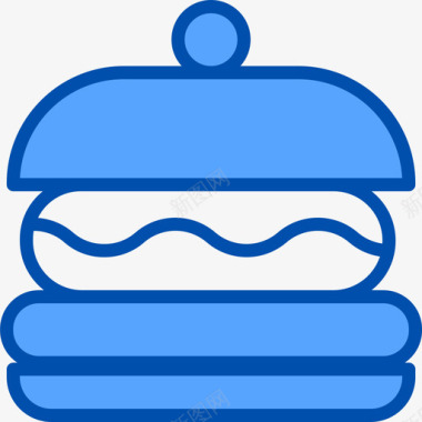 汉堡食物120蓝色图标图标