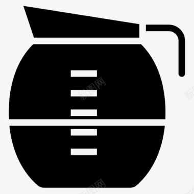 咖啡壶咖啡店72装满图标图标
