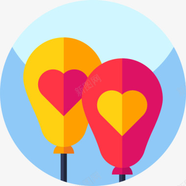 气球情人节58扁平图标图标