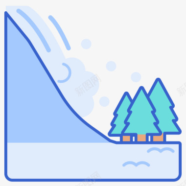 雪崩221号天气线性颜色图标图标