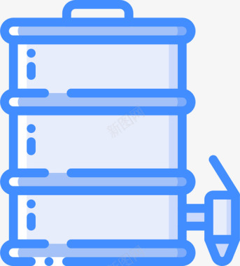 啤酒桶蒸馏和酿造4蓝色图标图标