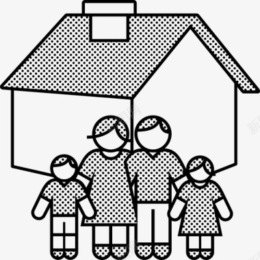 家庭住宅儿童父母图标图标