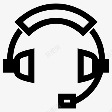 耳机音频客户服务图标图标