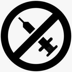 毒品标识禁止注射抗毒品禁止注射标志图标高清图片