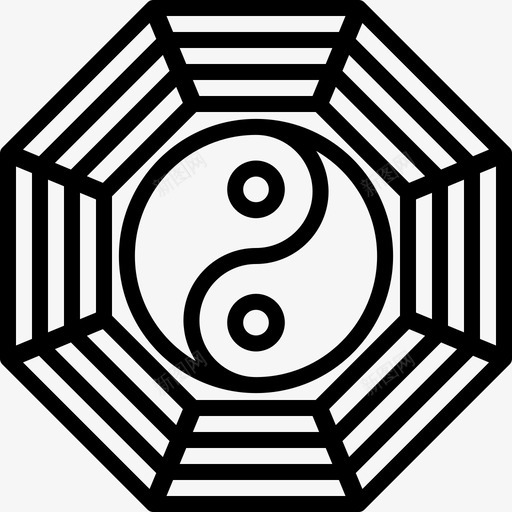 阴阳中国传统1直线图标svg_新图网 https://ixintu.com 中国 传统 直线 阴阳