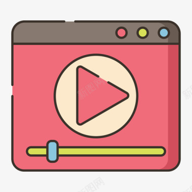 Youtube视频制作17线性颜色图标图标