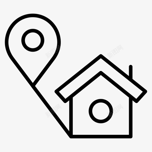 地点家位置图标svg_新图网 https://ixintu.com 位置 地图 地点 家 房地产 财产