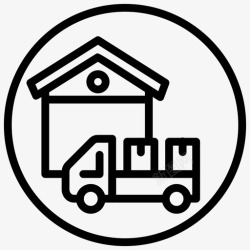 货仓托运车送货车货仓物流图标高清图片