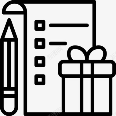 礼物清单电子商务礼物图标图标