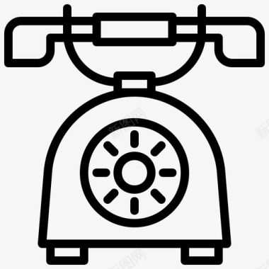 旧电话通讯互联网图标图标