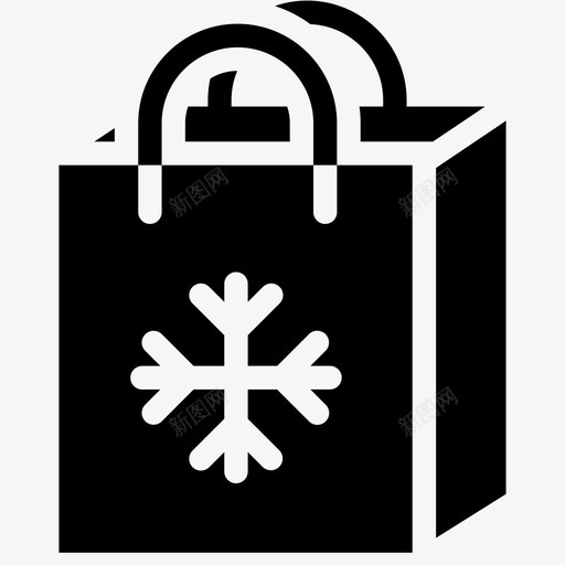 礼品袋节日包装图标svg_新图网 https://ixintu.com 包装 圣诞 礼品袋 节日 装饰 购物