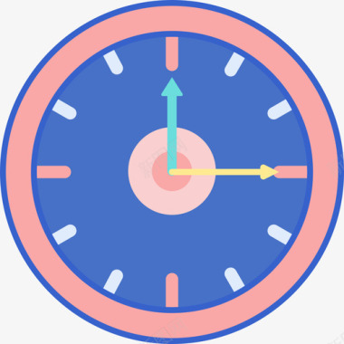时钟家用电器3线颜色图标图标