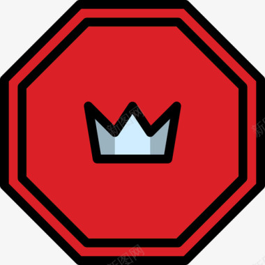 皇冠奖章和徽章12线性颜色图标图标