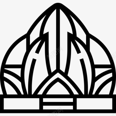 莲花寺印度14直线型图标图标